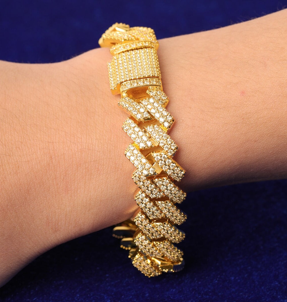 Moissanite Round Cut Iced Out Hip Hop Bracelet