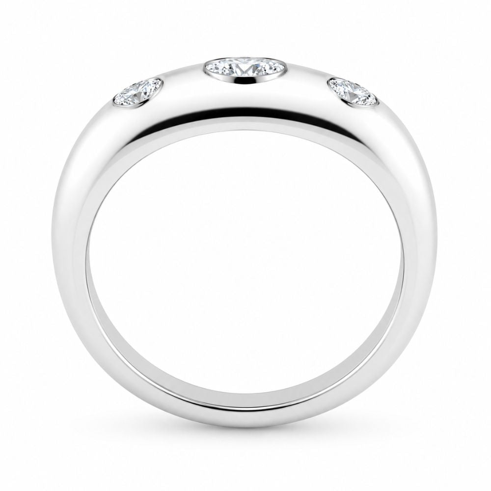Lab Grown Diamond Round Cut Three Stone Engagement Ring