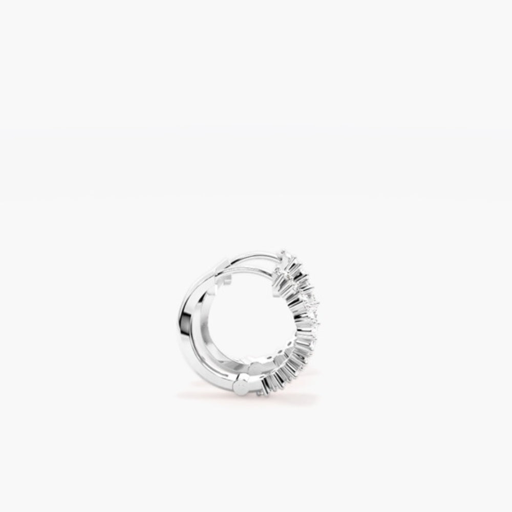 Moissanite Round Cut Hoop Earrings For Women