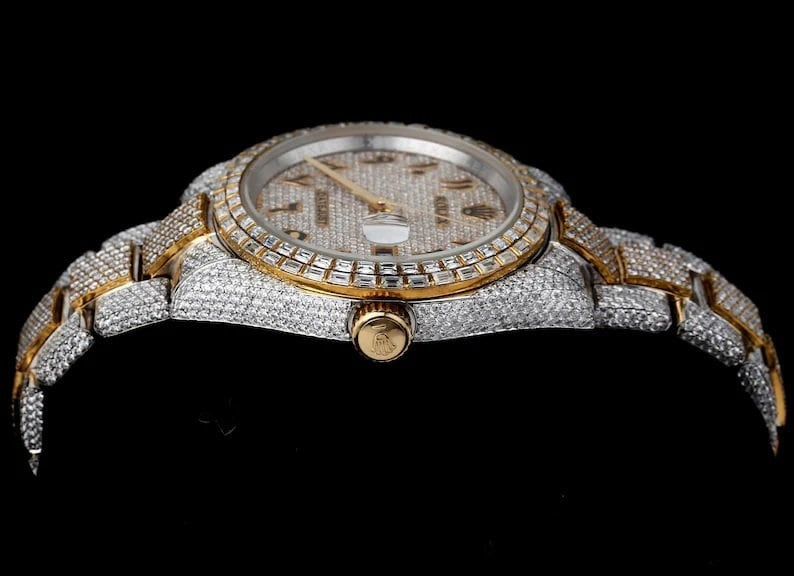 Rolex Diamond Watch for Him Iced Out Hip Hop Luxury Watch for Him