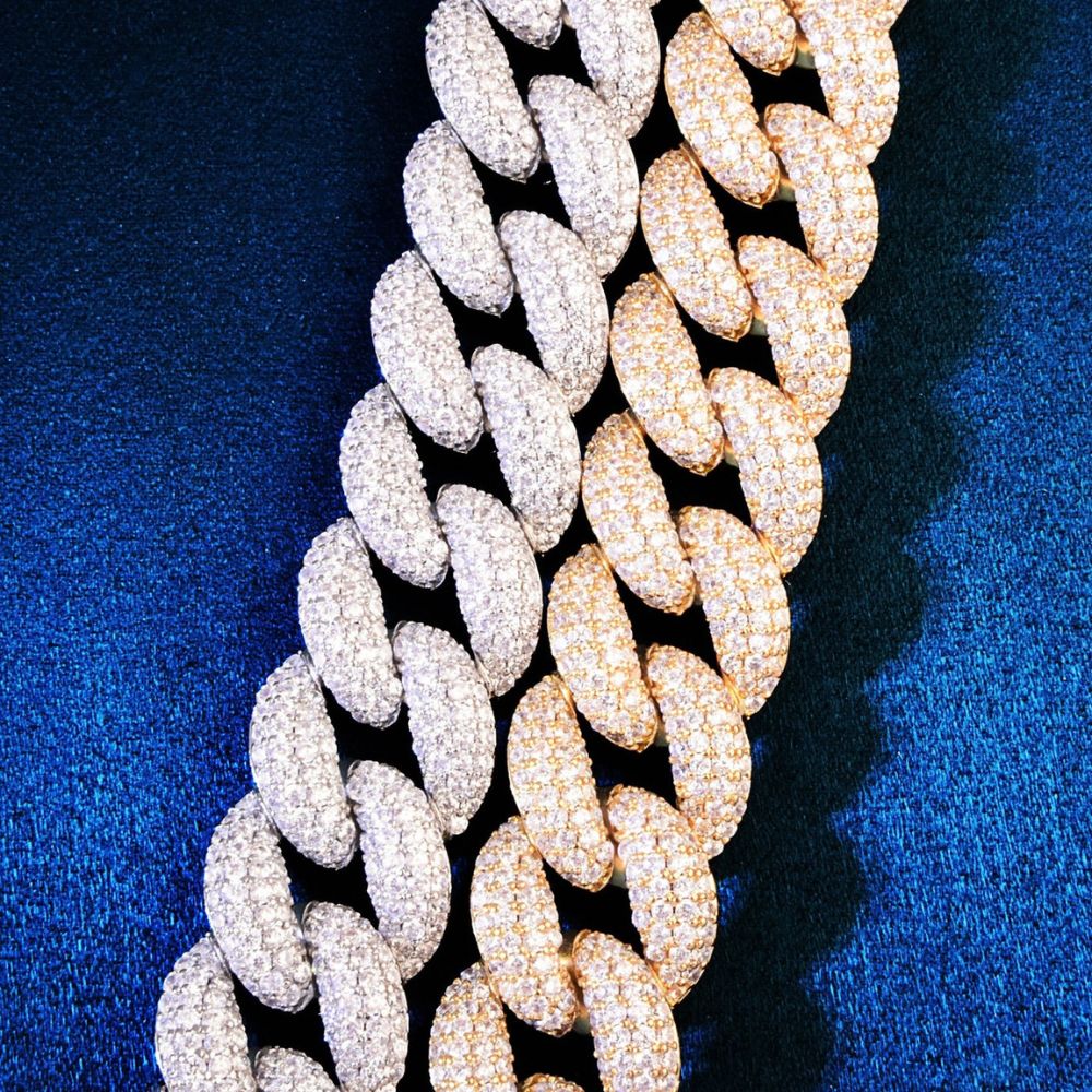 Lab Grown Diamond Round Cut Flooded Iced Out Chain