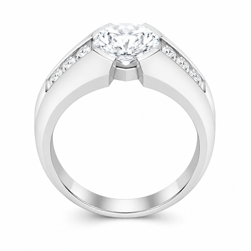 Cushion Cut Channel Set Lab Grown Diamond Engagement Ring
