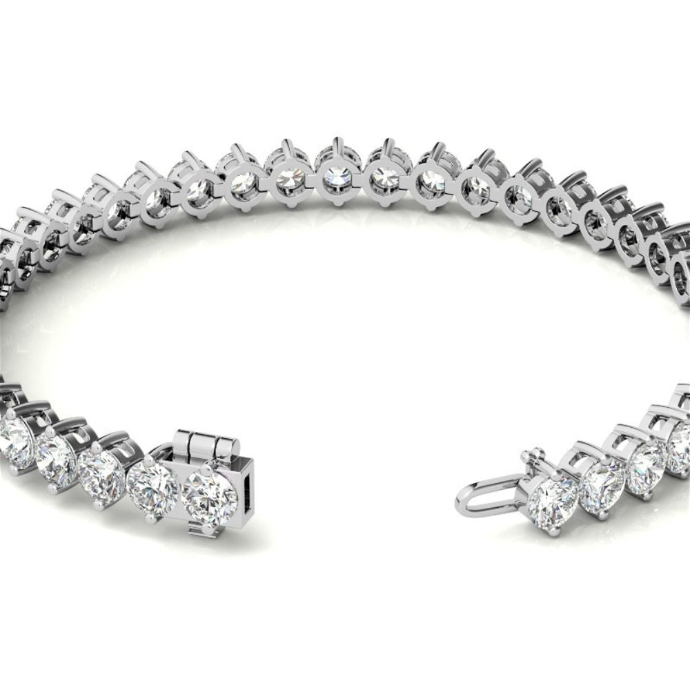 Round Cut Moissanite Tennis Bracelet For Women