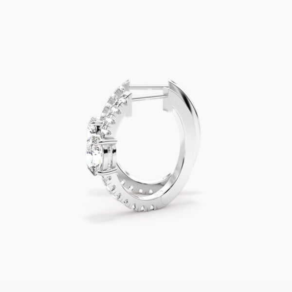 Oval Cut Moissanite Lever Back Hoop Earrings