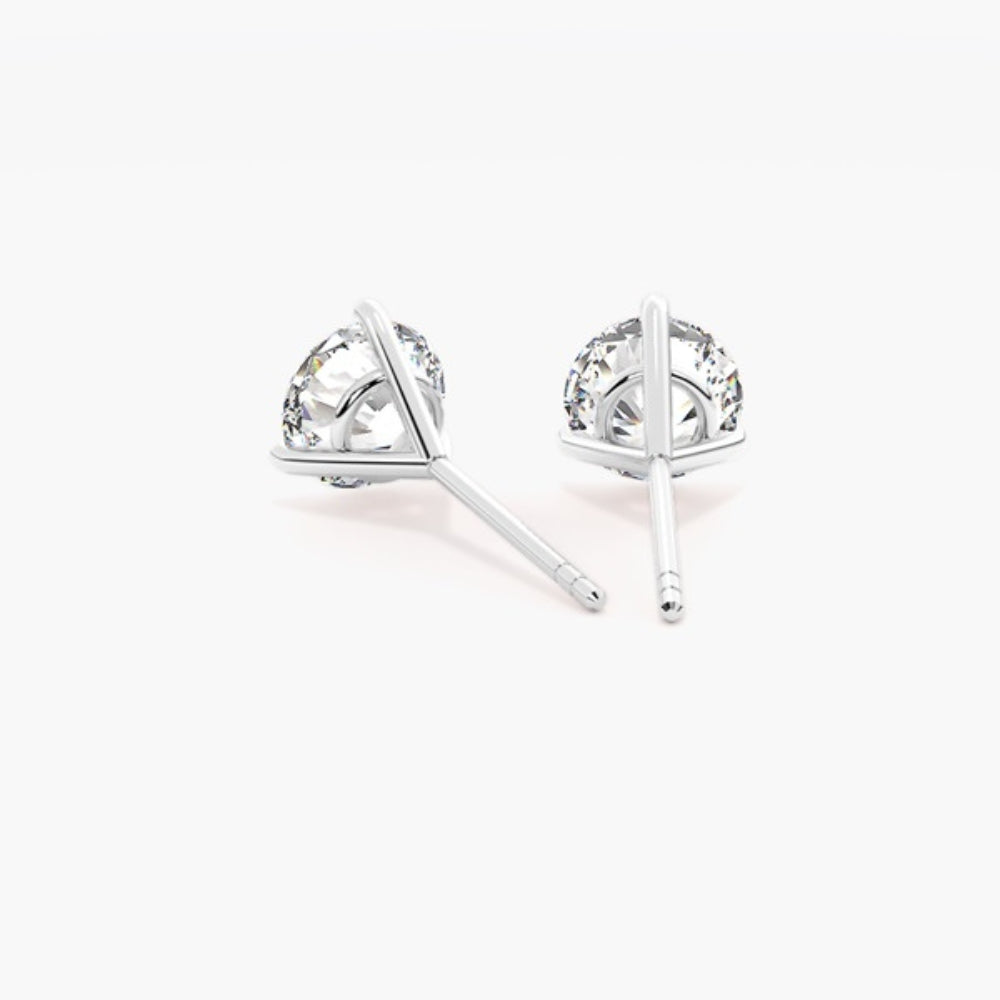 Colorless Moissanite Round Cut Solitaire Earring