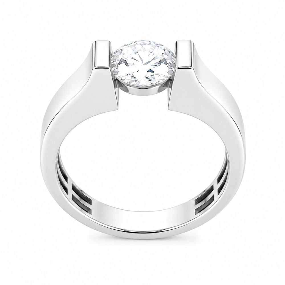 Lab Grown Diamond Round Cut Tension Set Engagement Ring