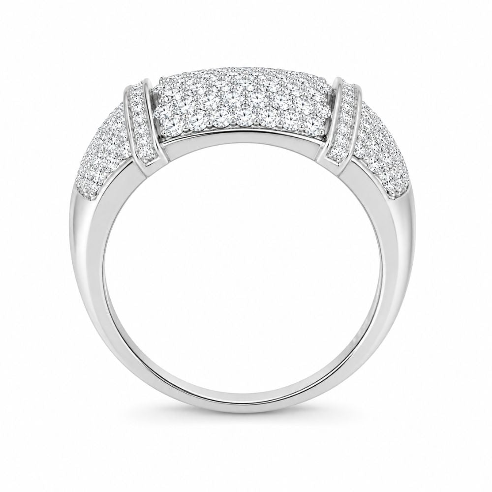 Lab Grown Diamond Round Cut Pave Set Engagement Ring