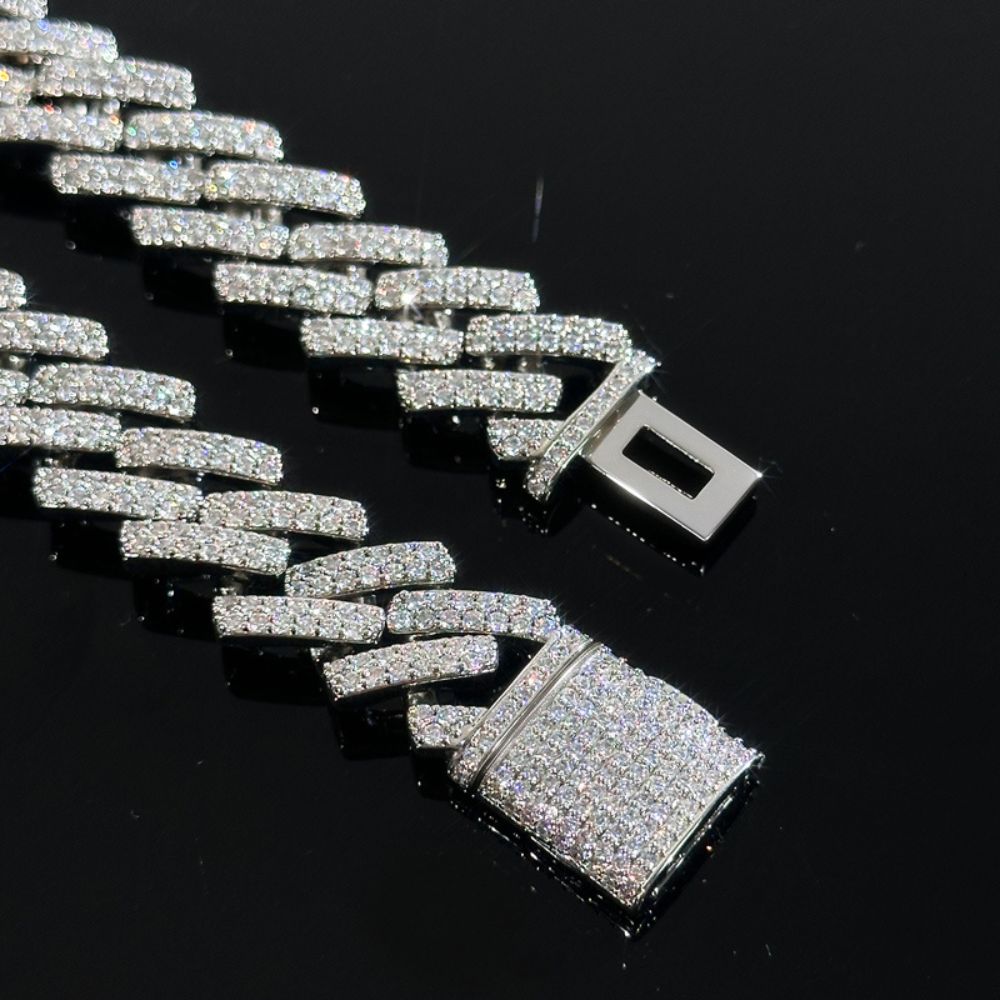 Moissanite Round Cut Iced Out Miami Link Hip Hop Chain