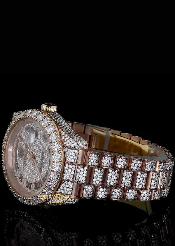 Iced Out Moissanite Diamond  Daydate Hip Hop Watch