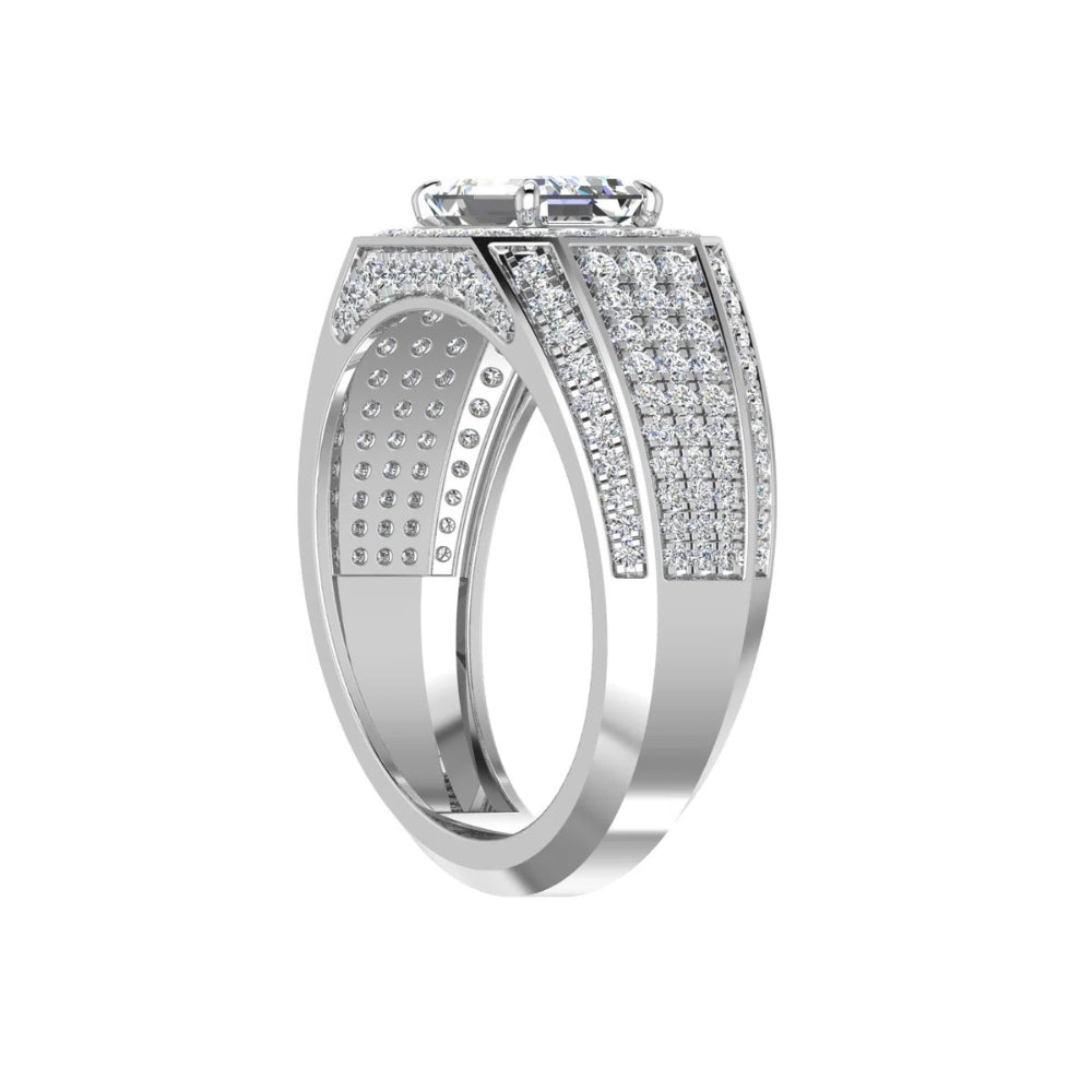 Emerald cut Lab Grown Diamond Halo Style Engagement Ring