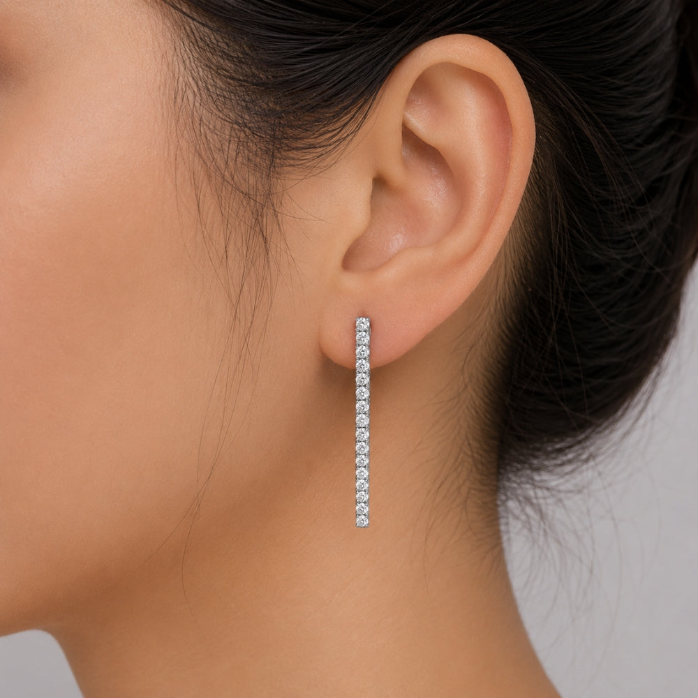 VVS1 Moissanite Round Cut Drop Dangle Earring Gift For Her