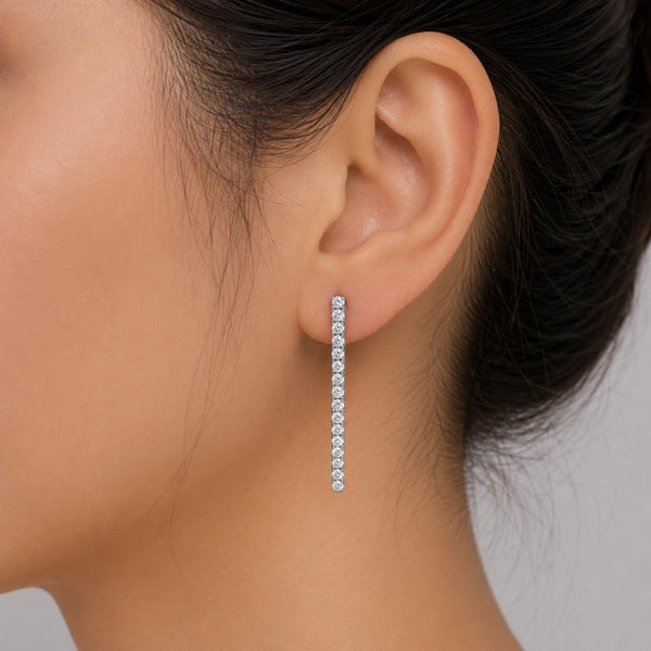 VVS1 Moissanite Round Cut Drop Dangle Earring Gift For Her