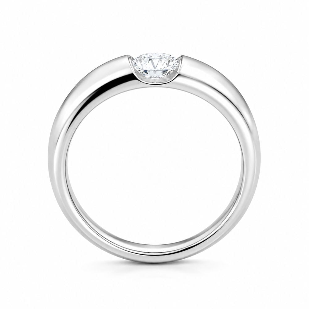 Round Cut Lab Grown Diamond Solitaire Ring For Men