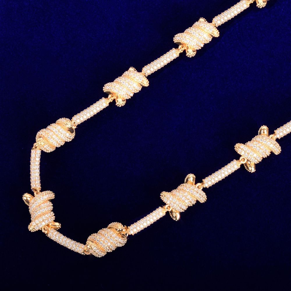 Lab Grown Diamond Round Cut Wire Style Men's Chain