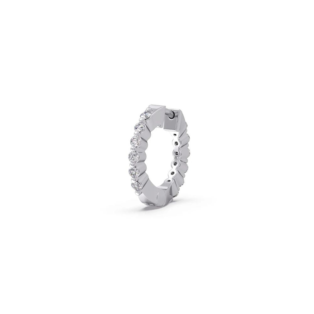 Moissanite Round Cut Classic Hoop Earrings For Women
