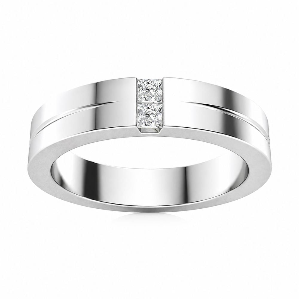 Princess Cut Lab Grown Diamond Channel Set Men's Band