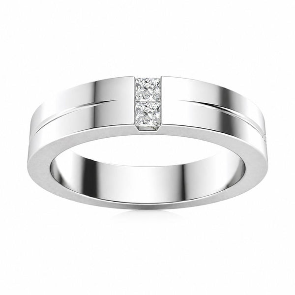 Princess Cut Lab Grown Diamond Channel Set Men's Band