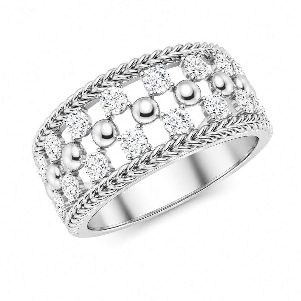 Round Cut Lab Grown Diamond Classic Wedding Band