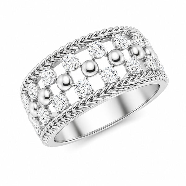Round Cut Lab Grown Diamond Classic Wedding Band
