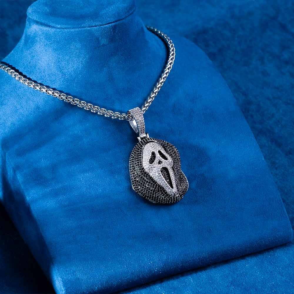 Iced Out Moissanite Scream Mask Pendant For Him