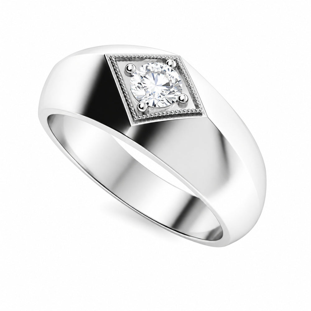 Round Cut Lab Grown Diamond Solitaire Engagement Ring