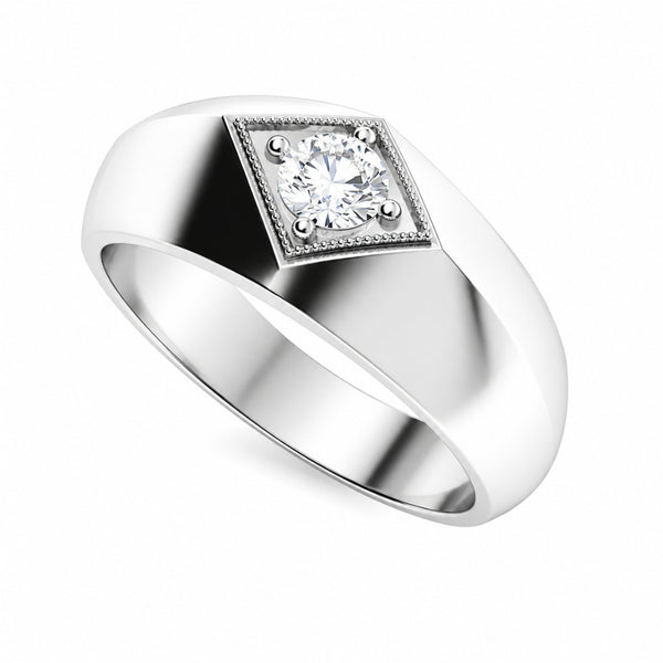 Round Cut Lab Grown Diamond Solitaire Engagement Ring