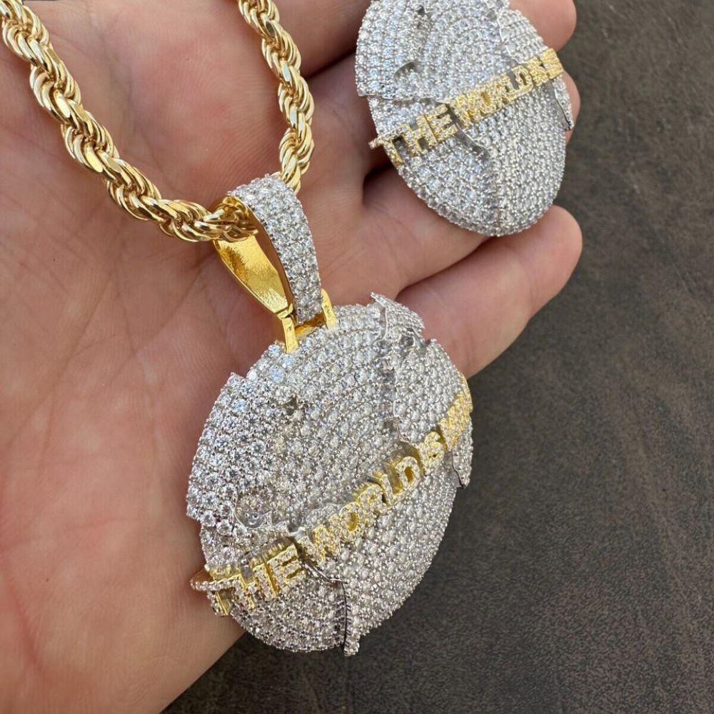 Iced Out Moissanite The World Is Mine Hip Hop Pendant