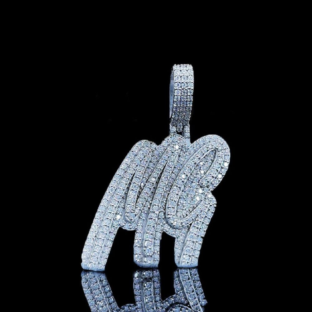 MG Letter Iced Out Hip Hop Stylish Hip Hop Pendant