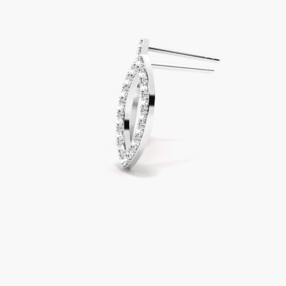 Round Cut Moissanite Pave Set Stud Earring