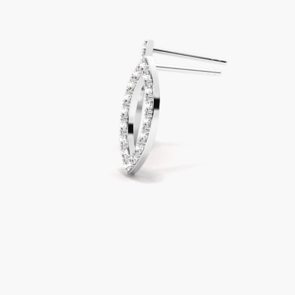 Round Cut Moissanite Pave Set Stud Earring