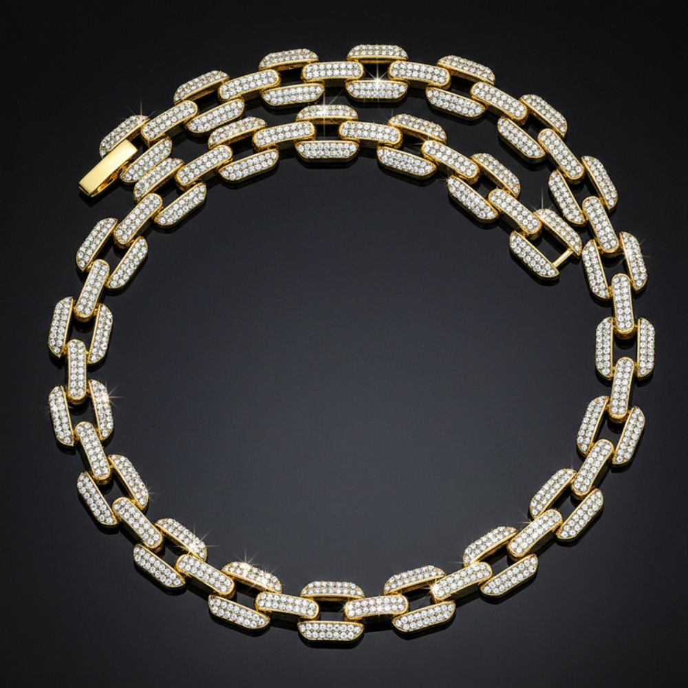 Round Cut Moissanite Iced Out Classic Hip Hop Chain