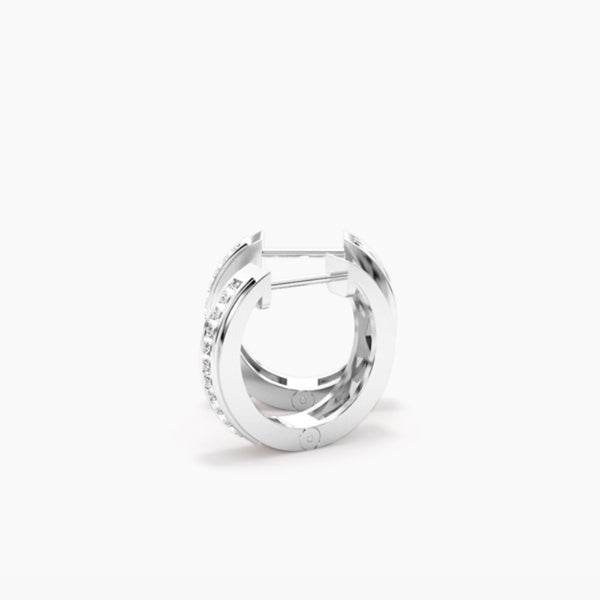 Round Cut Moissanite Classic Hoop Earring