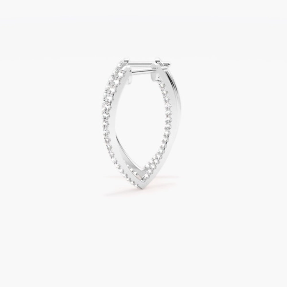 VVS1 Moissanite Round Cut Pave Set Hoop Earrings