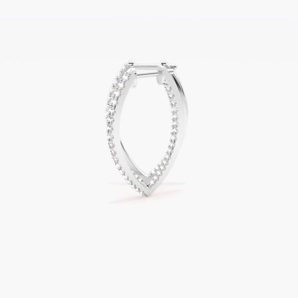 VVS1 Moissanite Round Cut Pave Set Hoop Earrings
