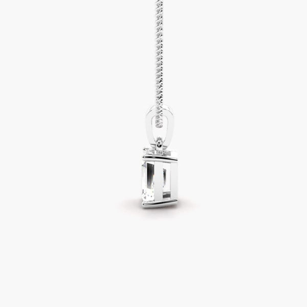 Emerald Cut Solitaire Moissanite Pendant