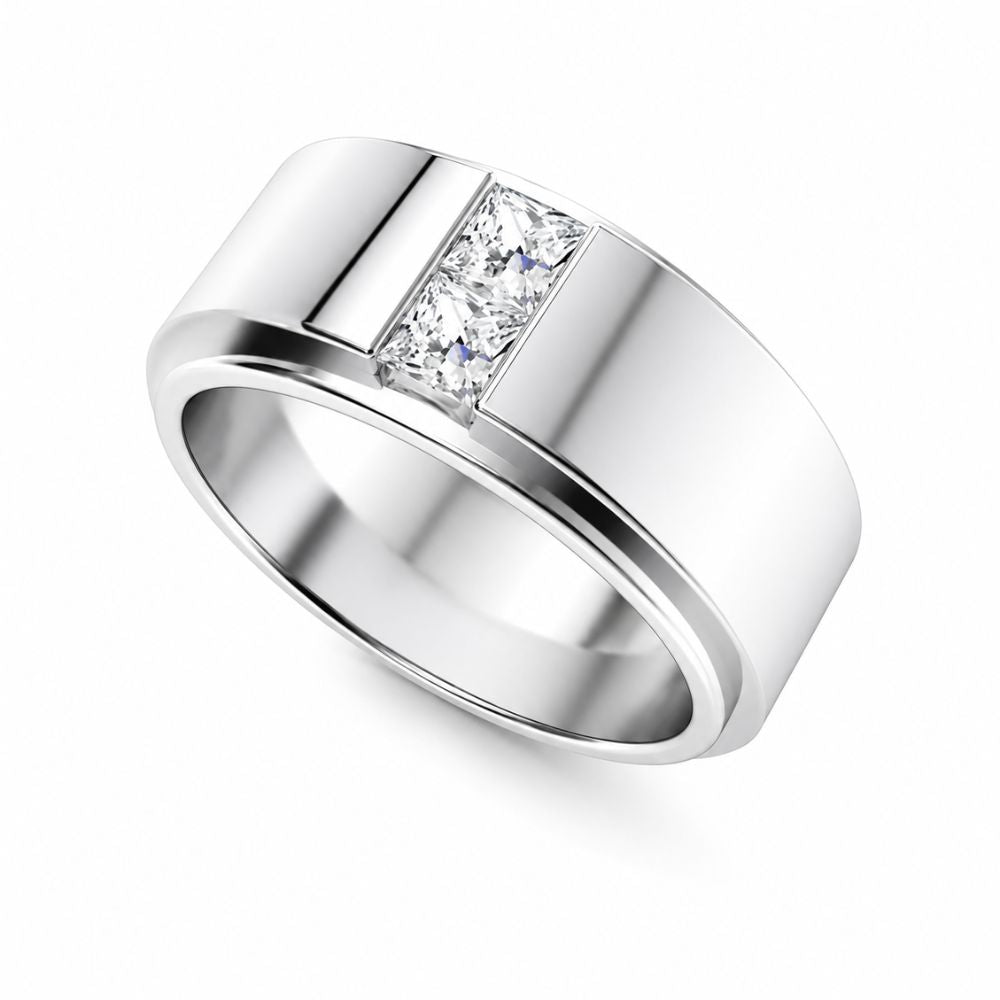 Princess Cut Lab Grown Diamond Channel Set Wedding Band For Him