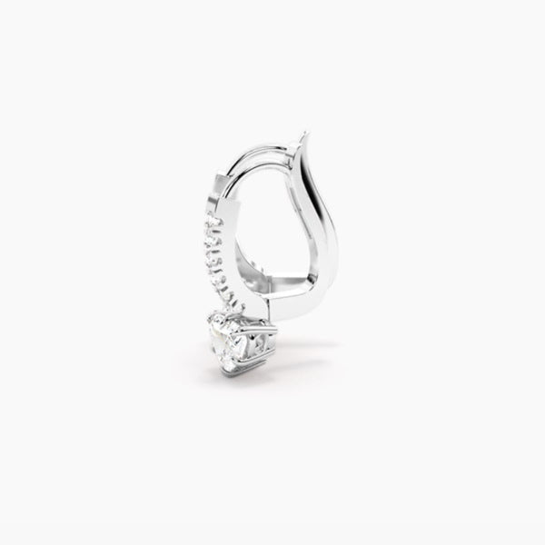 Heart Cut & Round Cut Moissanite Inside Out Hoop Earring