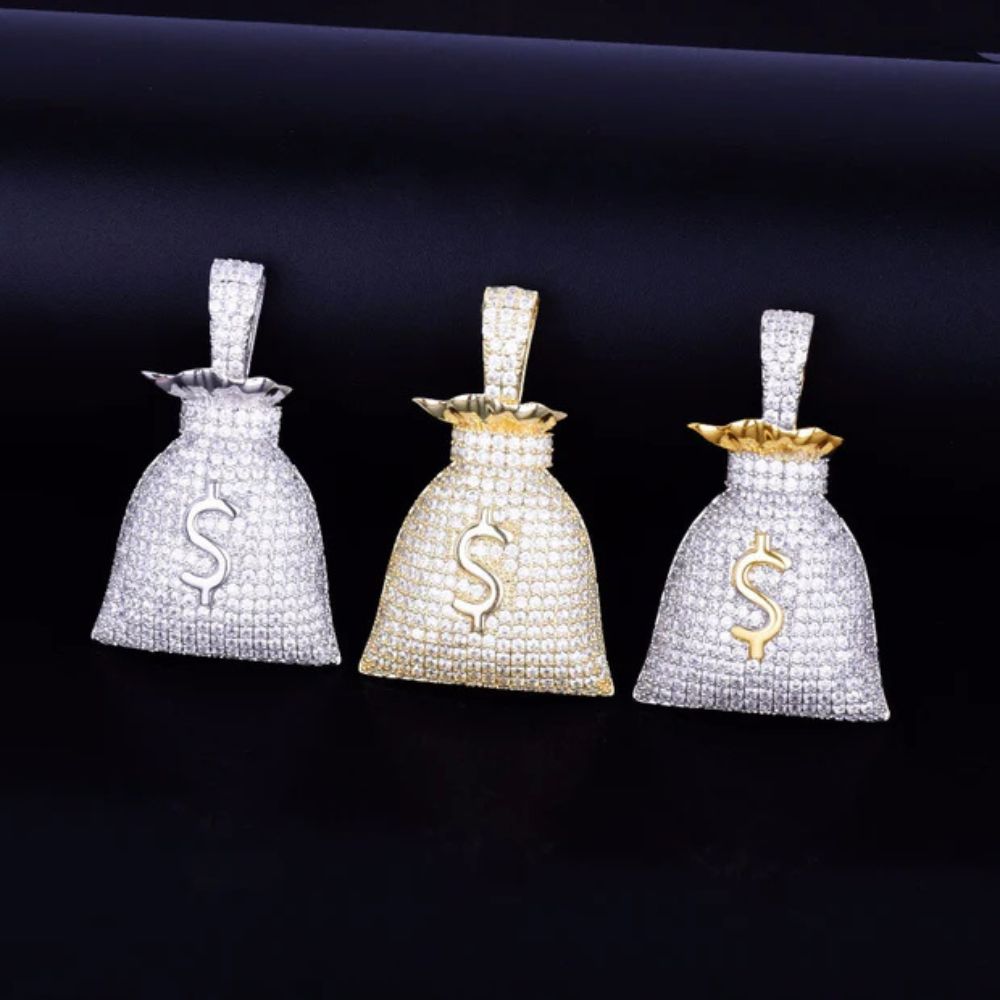 Round Cut Lab Grown Diamond Iced Out Hip Hop Pendant