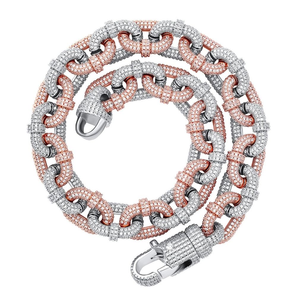 Round Cut Lab Grown Diamond Cuban Link Hip Hop Chain