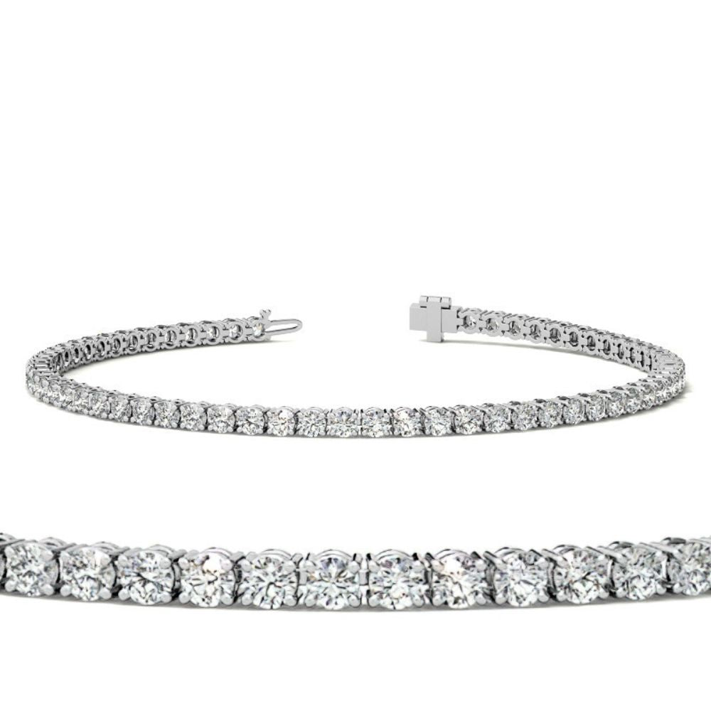 Round Cut Moissanite Bracelet For Anniversary Gift