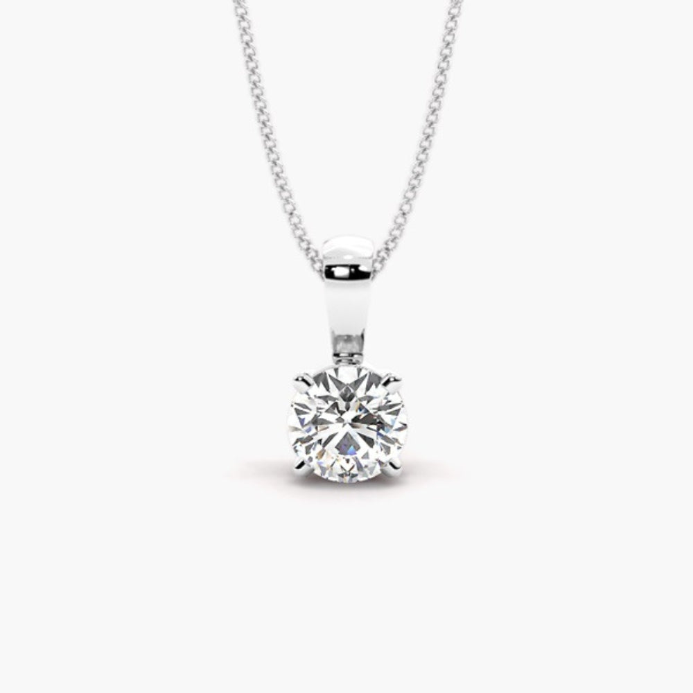 Round Cut VVS1 Moissanite Solitaire Pendant For Her