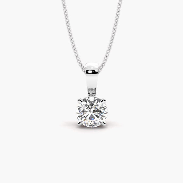 Round Cut VVS1 Moissanite Solitaire Pendant For Her