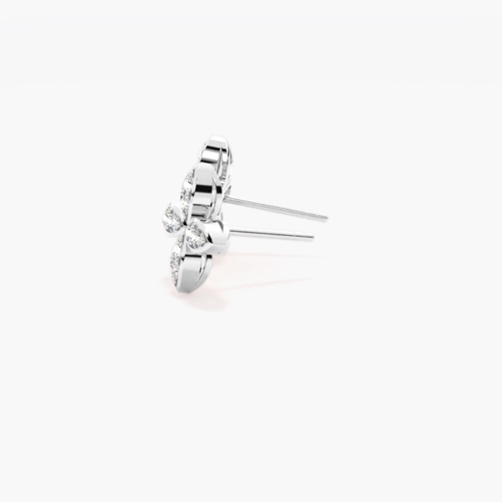 Moissanite Round Cut Pave Set Stud Earring For Her