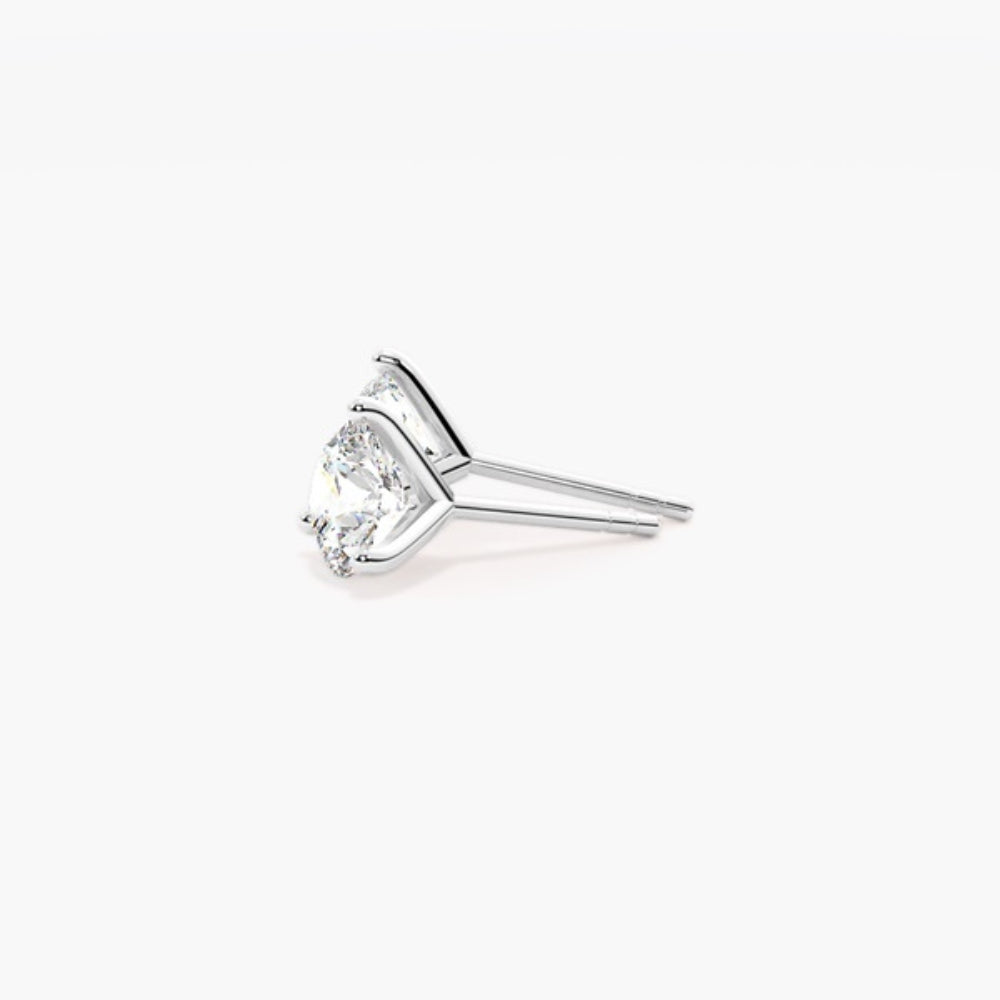 Round Cut Moissanite Solitaire Women Stud Earring