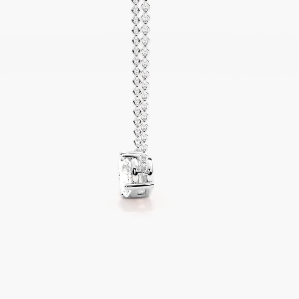 Pear Cut Moissanite Two Stone Pendant
