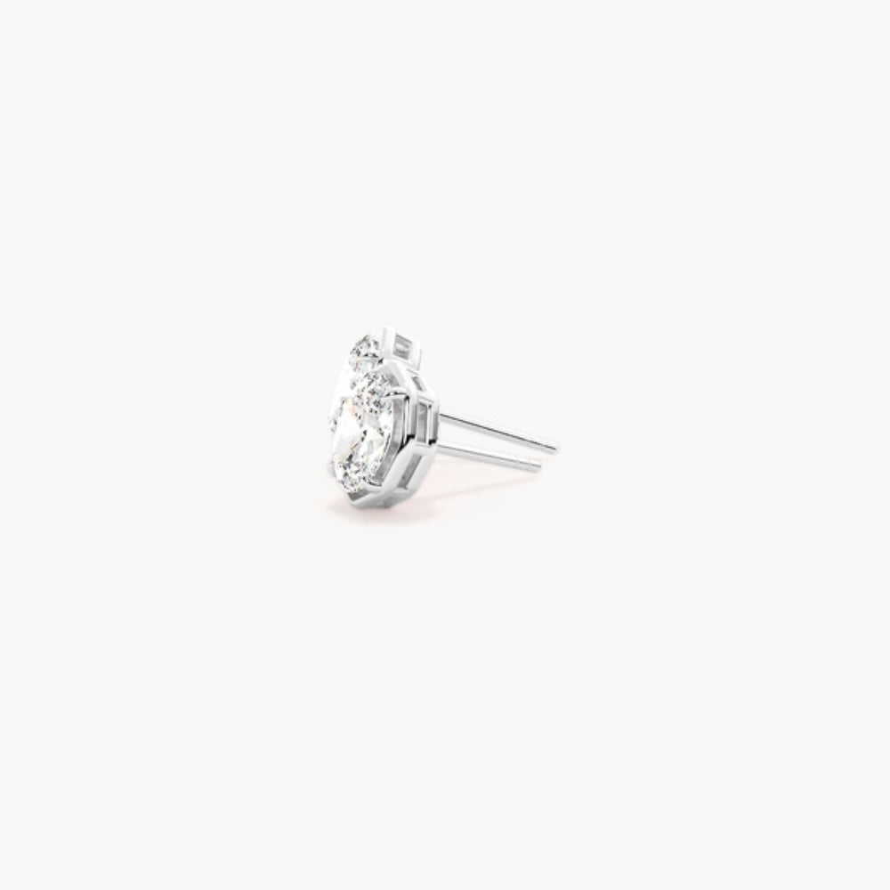 Oval Cut Moissanite Bezel Set Solitaire Earring