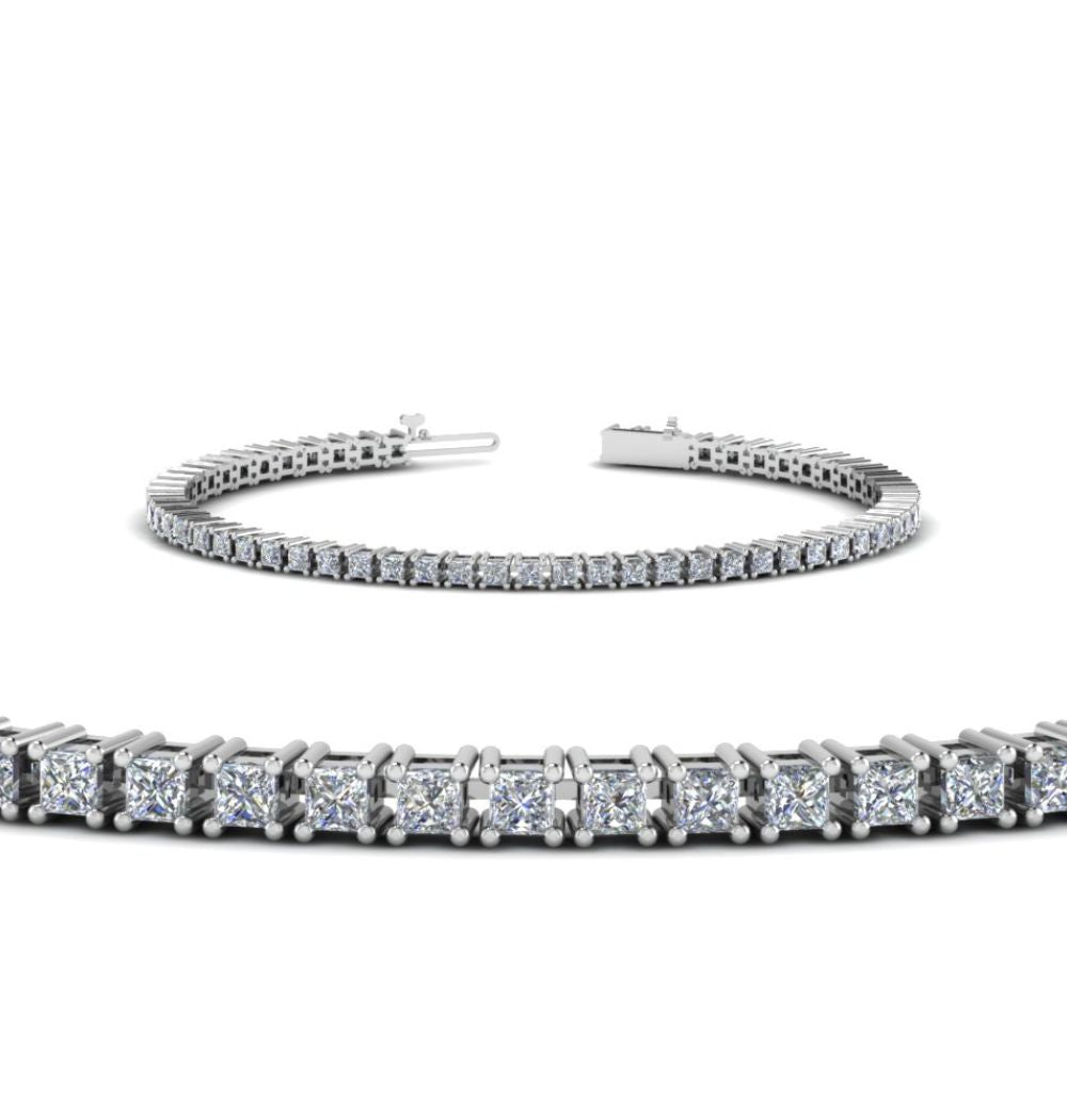 Princess Cut Moissanite Tennis Women's Bracelet