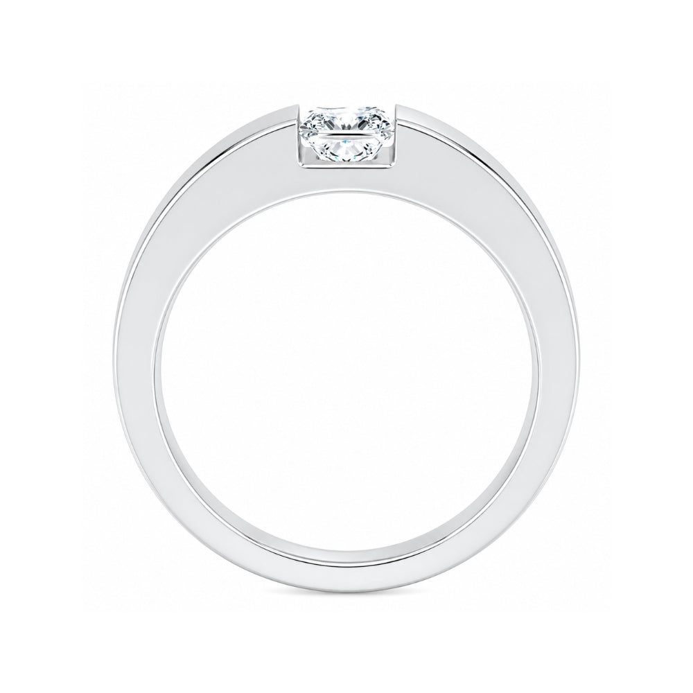 Lab Grown Diamond Princess Cut Bar Set Solitaire Promise Ring