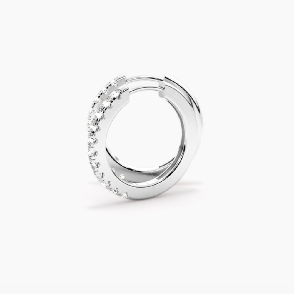 Classic Round Cut Moissanite Pave Set Inside Out Hoop Earrings