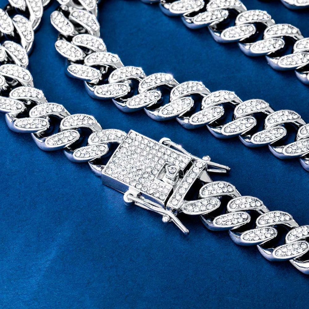 Round Cut Moissanite Iced Out Cuban Link Chain